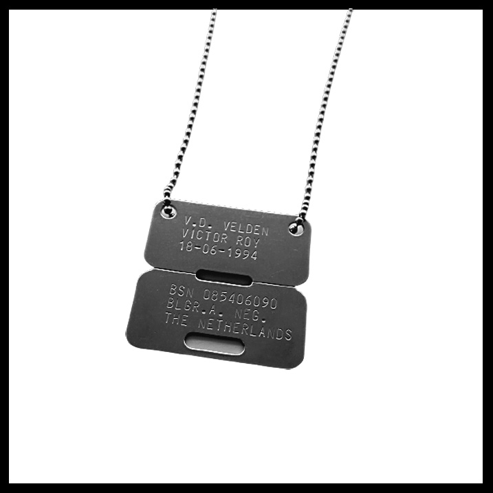 Dogtag Canada inclusief RVS ketting 60cm.