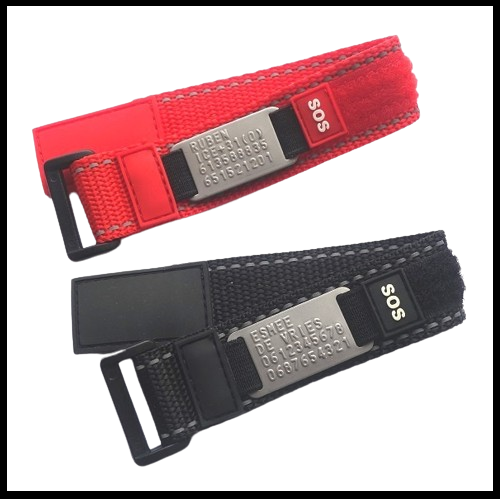 Armband SOS kinderen en tieners RVS tag