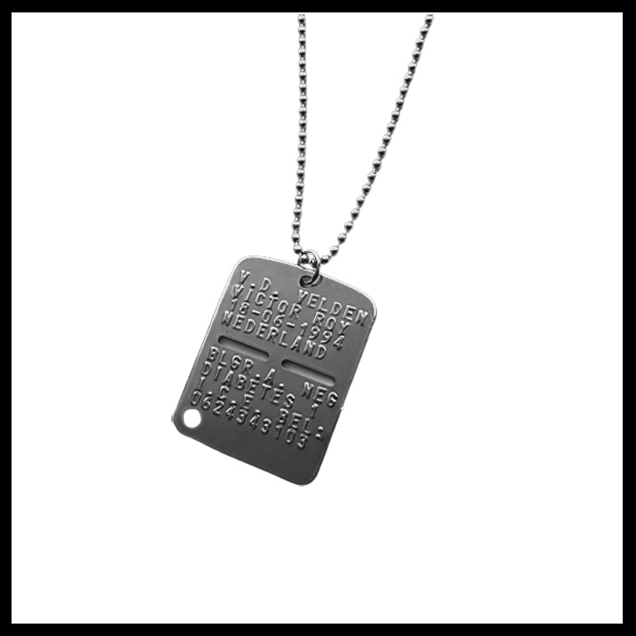 Dogtag Italy inclusief RVS ketting naar keuze.