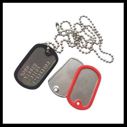 SOS naamplaatje dogtag mini RVS inclusief kids safety ketting nikkelvrij.