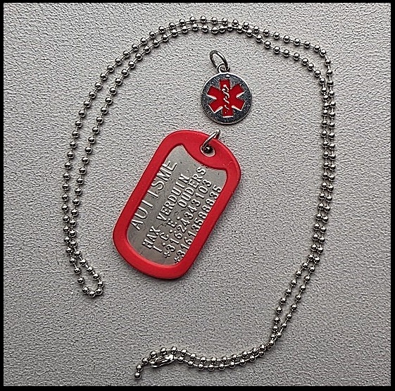 Medische dogtag Autisme RVS incl. RVS bedel