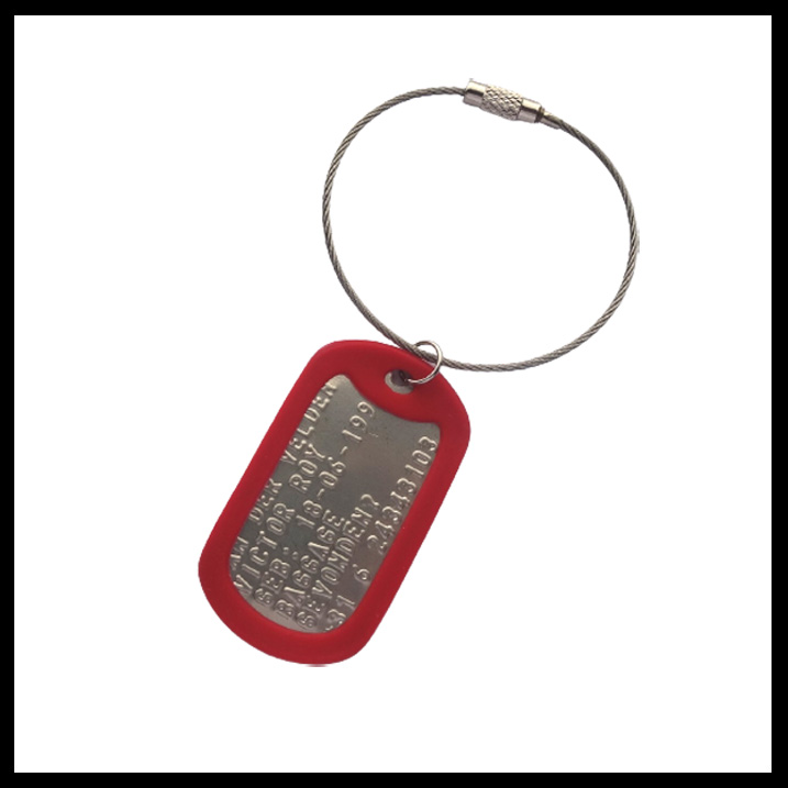 Kofferlabel dogtag RVS gepersonaliseerd inclusief staalkabeltje.