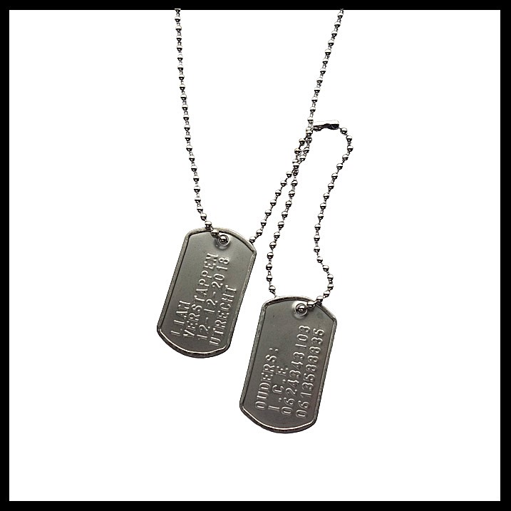 Dogtags mini Dubbel incl. nikkelvrije ketting
