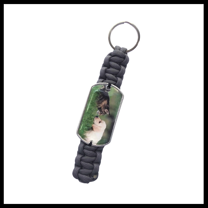 Paracord sleutelhanger dogtag met foto