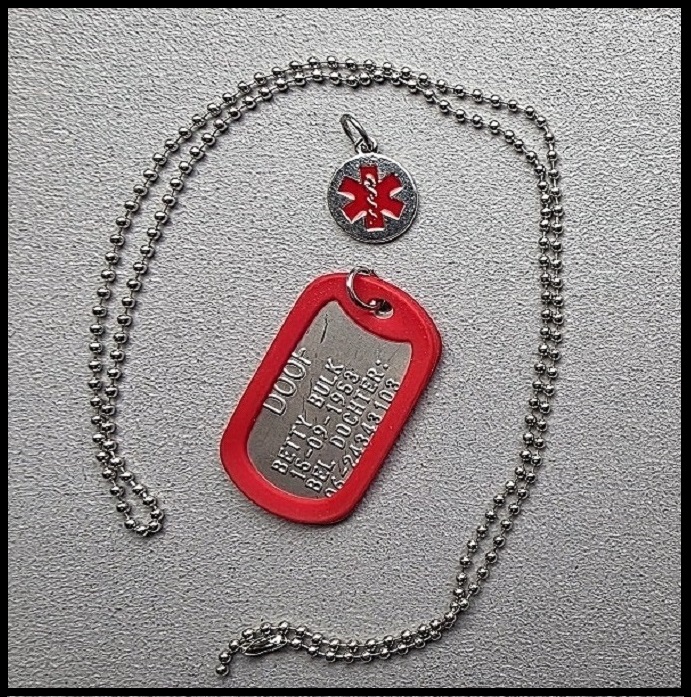 Medische dogtag Doof RVS incl. RVS bedel
