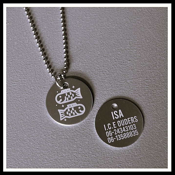 Ketting sterrenbeeld kinderen penning incl. nikkelvrije ketting 62cm