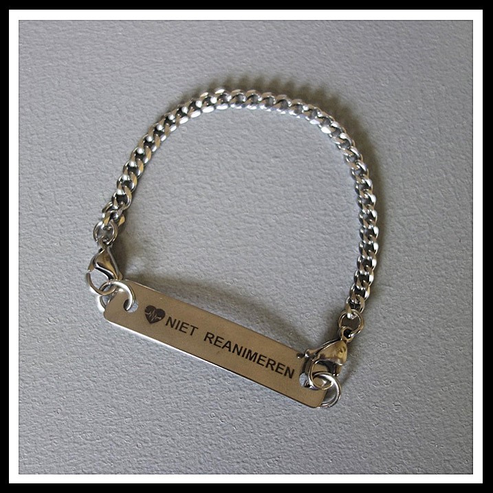 Niet reanimeren armband RVS