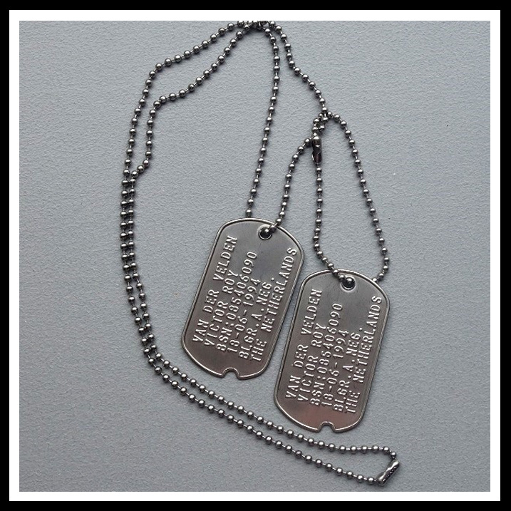 Dogtags Notch RVS inclusief RVS balletjes ketting(en)