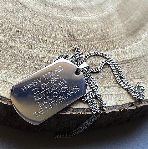 Dogtag gegraveerd incl. RVS ketting naar keuze - Afbeelding 5