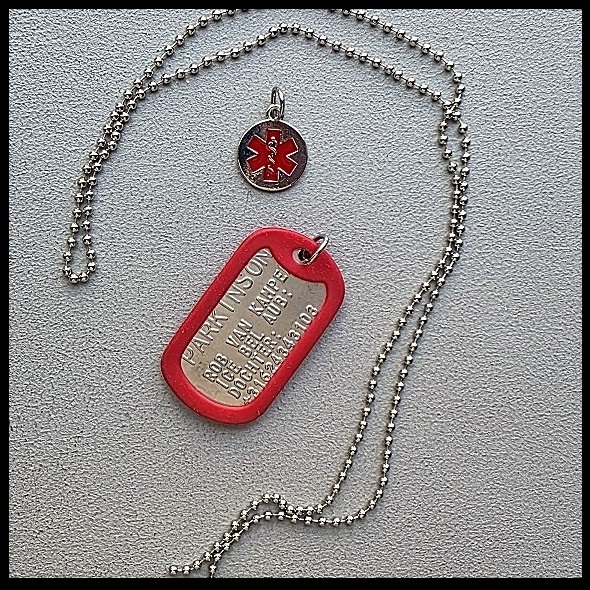 Medische dogtag Parkinson RVS incl. RVS bedel