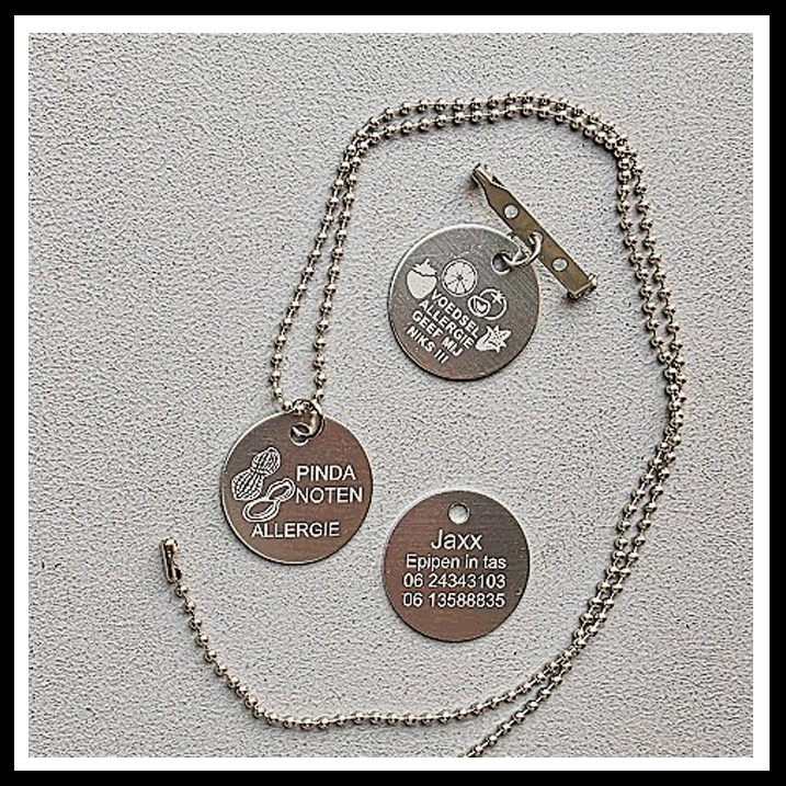 Medische ketting of speld penning allergie divers