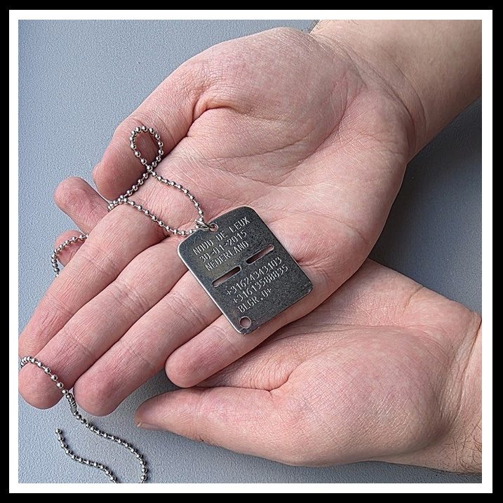 Dogtag Italy RVS incl. RVS ketting naar keuze